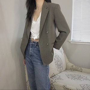 women vintage brown/grey color blzer